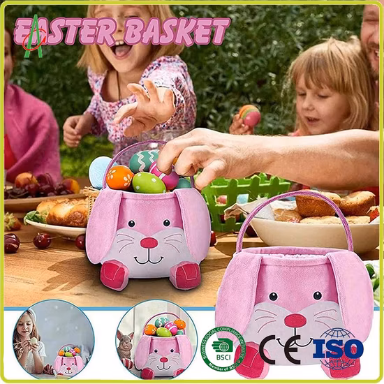 Osterkaninchen-Häschen-Ei-Jagd, weicher Plüsch-Zuckerwattekorb für Kinder